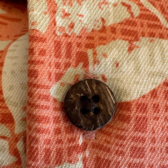 Island Republic Men’s‎ L Shirt Coral Hawaiian 100% Silk Leaf Pattern Tropical - Picture 8 of 8